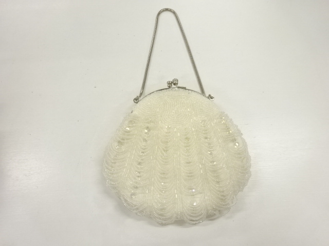 アンティーク　ビーズ抽象模様バッグ